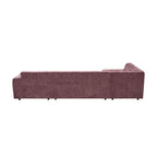 MySofa Ruby U-bank paars ottomane links + 2,5-zits + lounge rechts