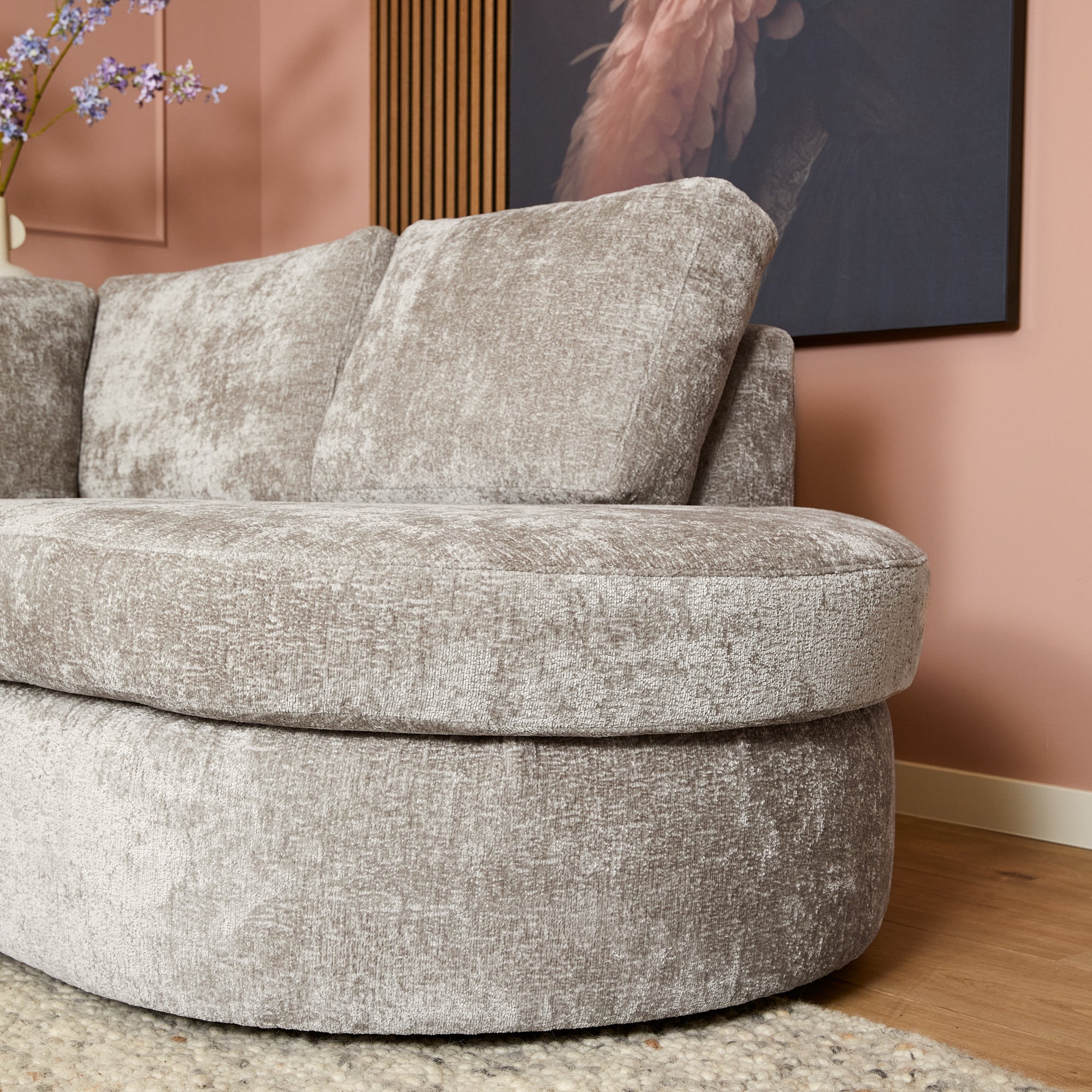 Hoekbank Alma | 2,5-zits met divan links | Trenza 8 Beige