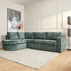 Hoekbank Alma | 2,5-Zits met Divan | Trenza 21 Groen