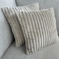 Kussen Teddy | Ribstof | Beige 45x45 cm