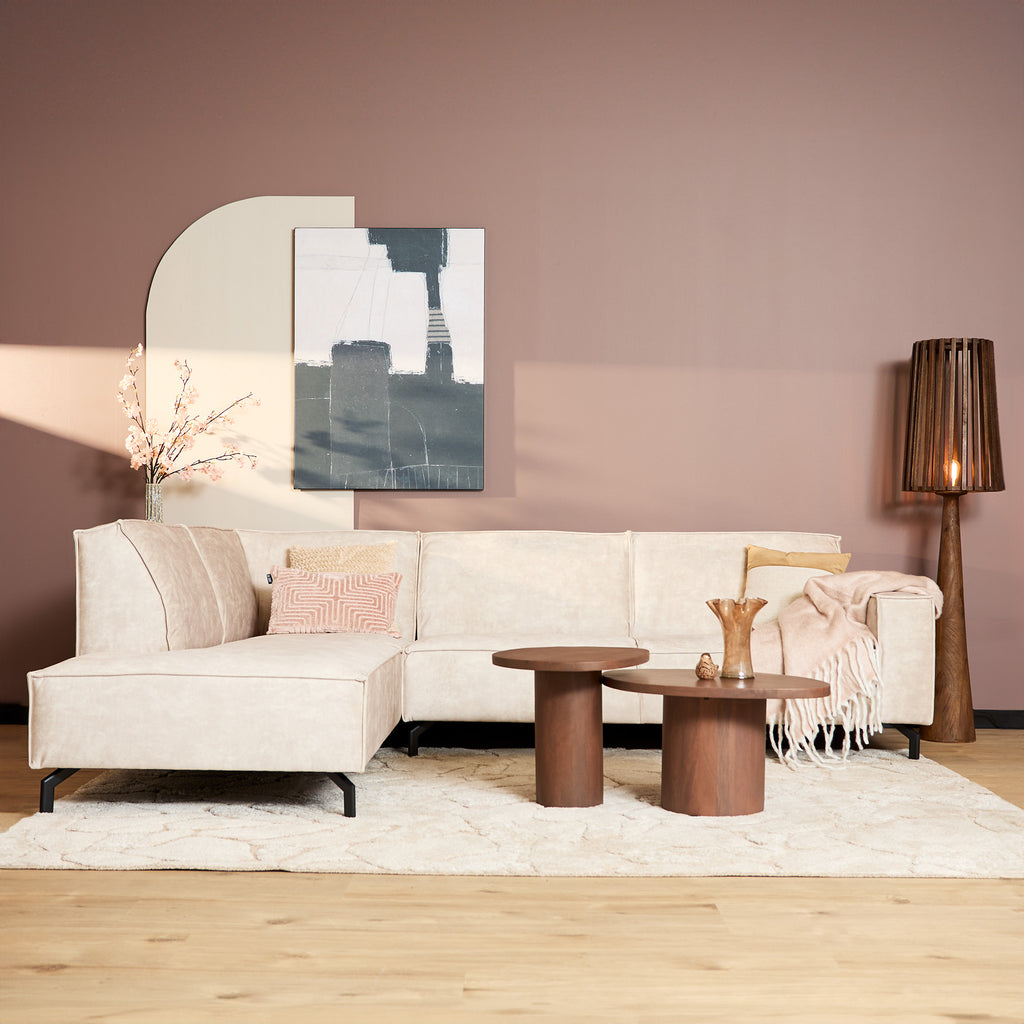 Hoekbank Floris | 2,5-Zits | Divan Links | Velvet Beige