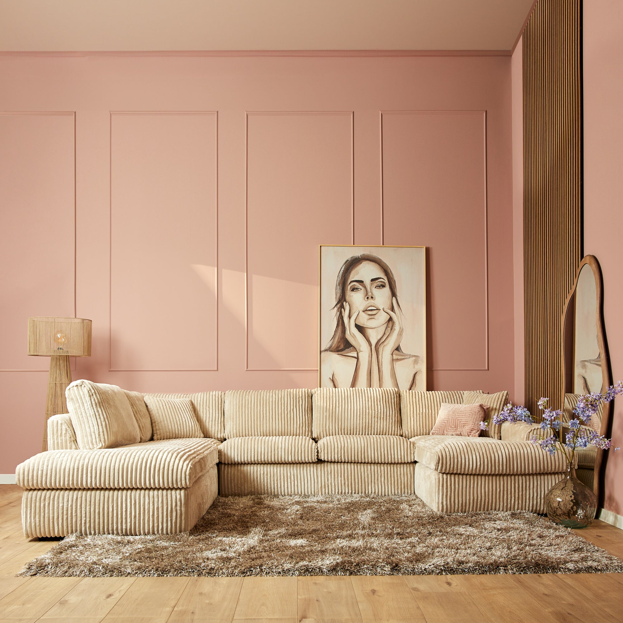 U-bank Teddy | Divan L + 2,5 ZA + Lounge R | Tilia 03