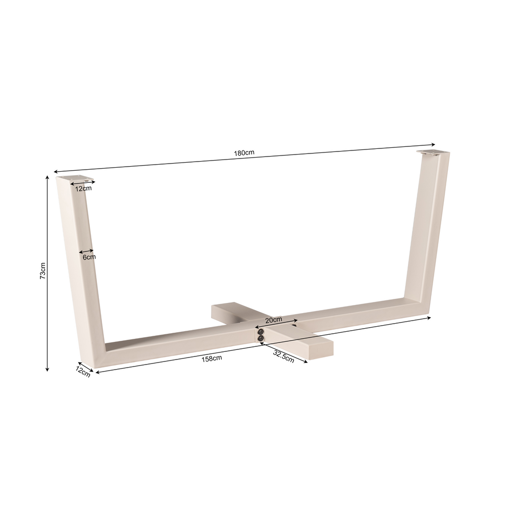 Tafelonderstel Kruispoot | Sand finish | Metaal