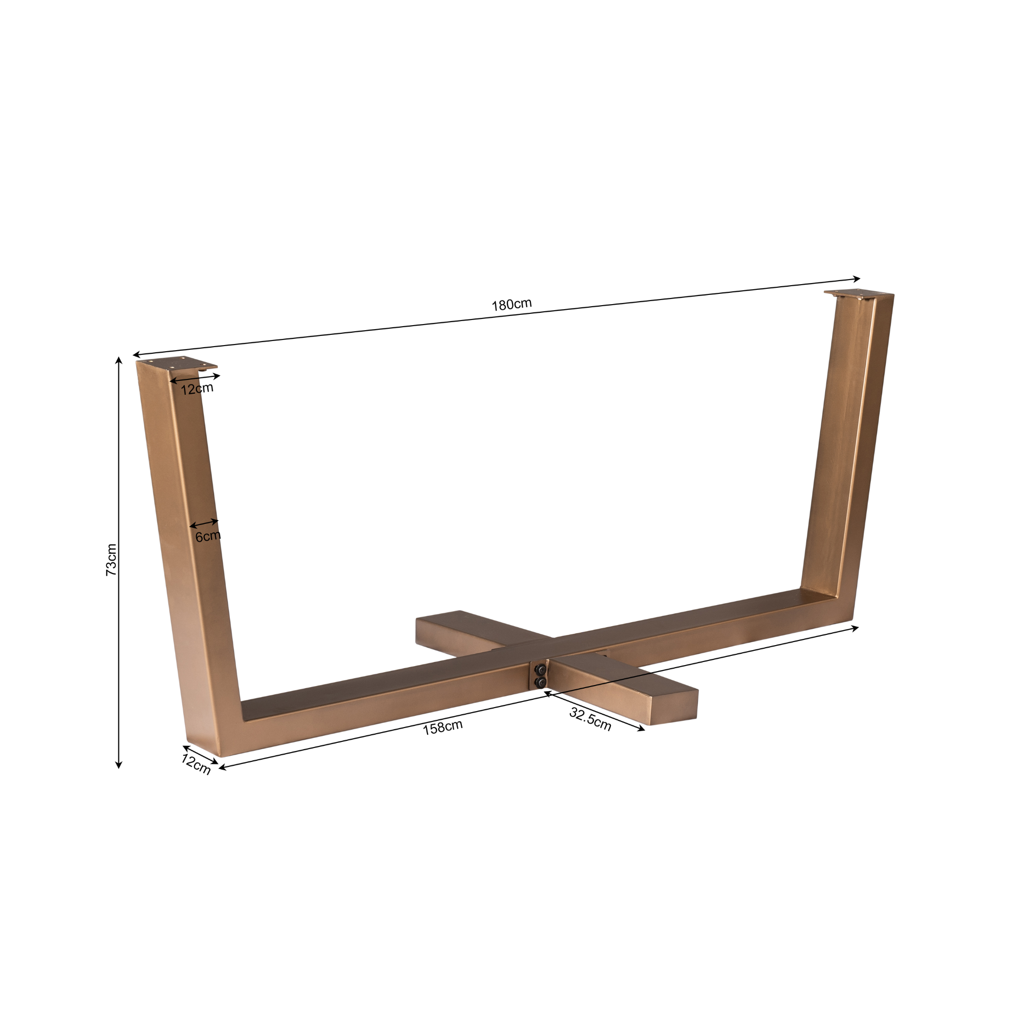 Kruispoot Metaal | Bronze finish | 180×80
