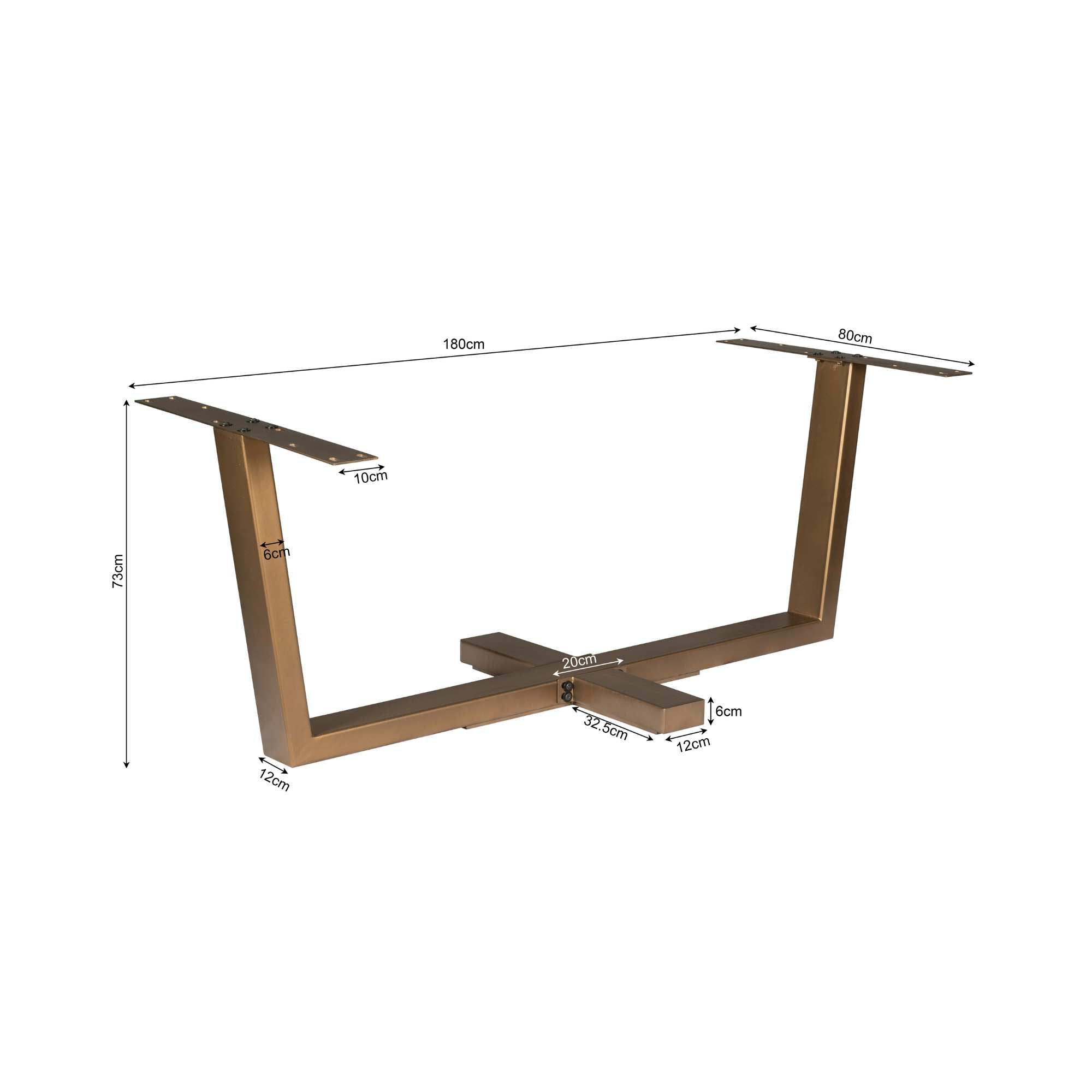 Kruispoot Metaal | Bronze finish | 180×80