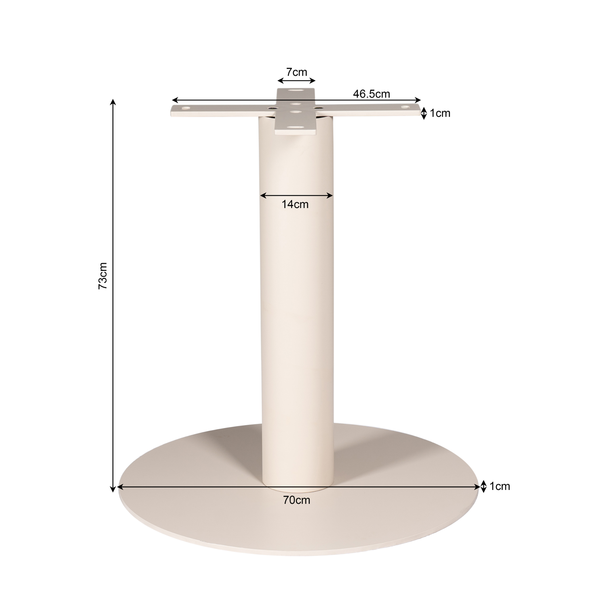 Kolompoot Sand Finish | Metalen poot | 73 cm
