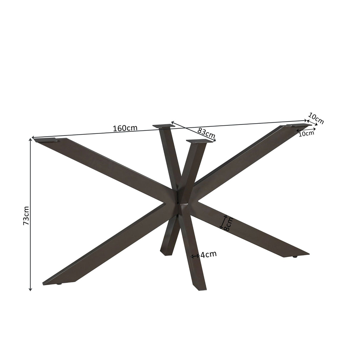 Matrixpoot Geanodiseerd Bruin Ovaal/Rechthoek 160 cm Koker 4x8 cm