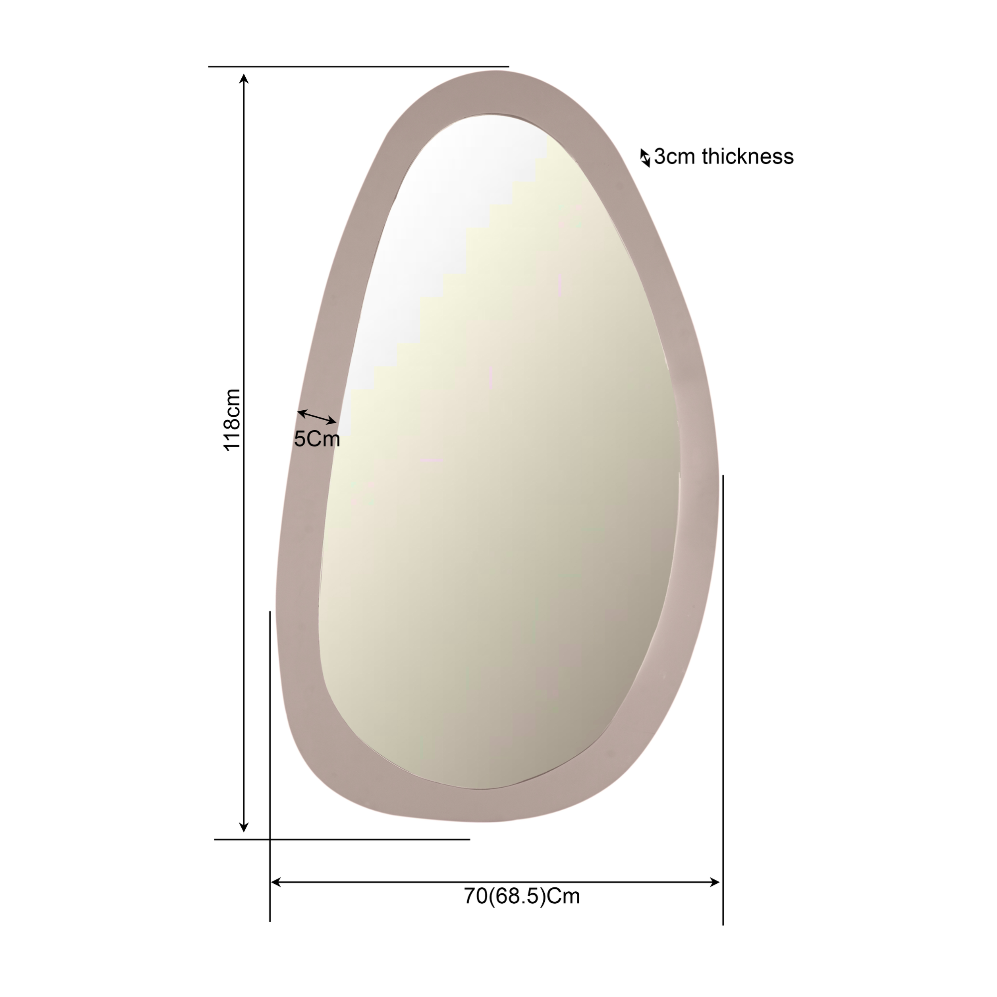 Spiegel Lou | Mangohout | Sand finish