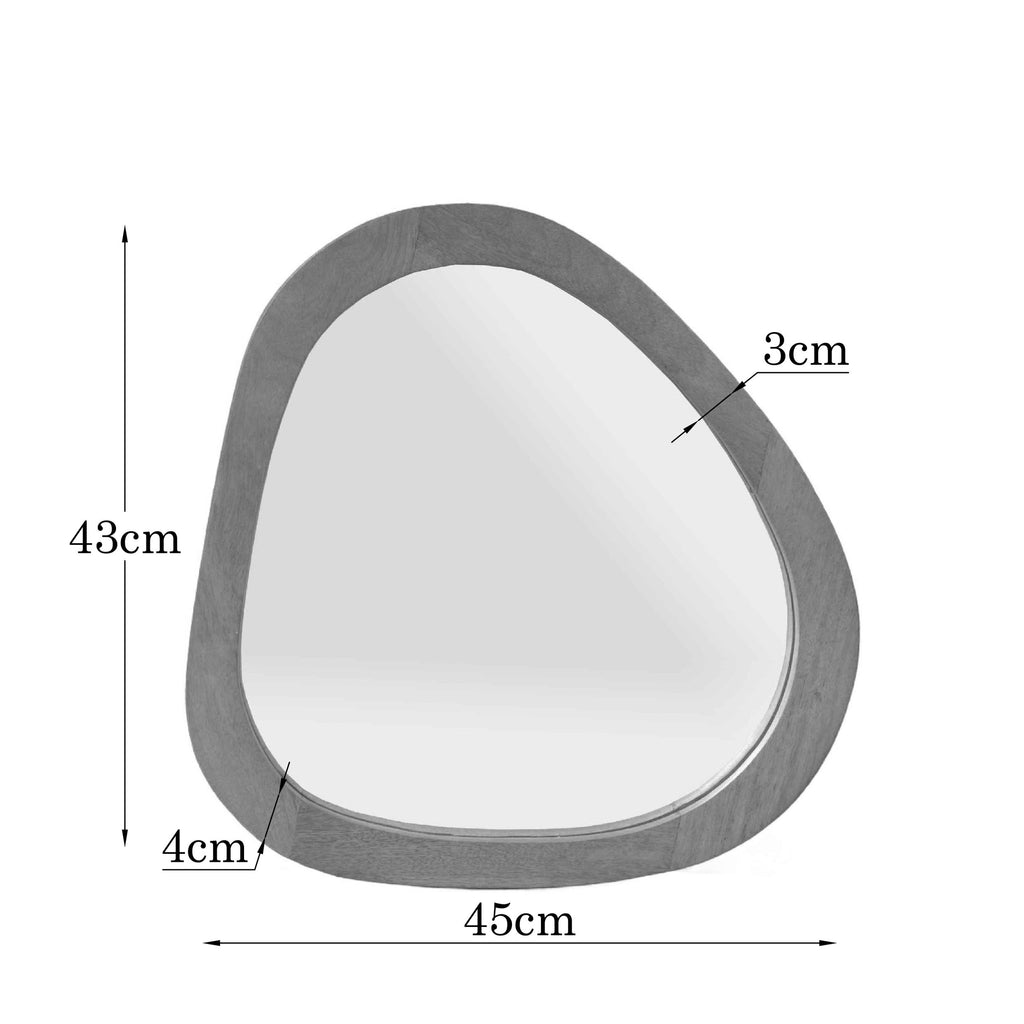Organische spiegel Lou, licht mango, mangohout, 43 cm