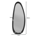 Organische spiegel Lou zwart mangohout 180 cm
