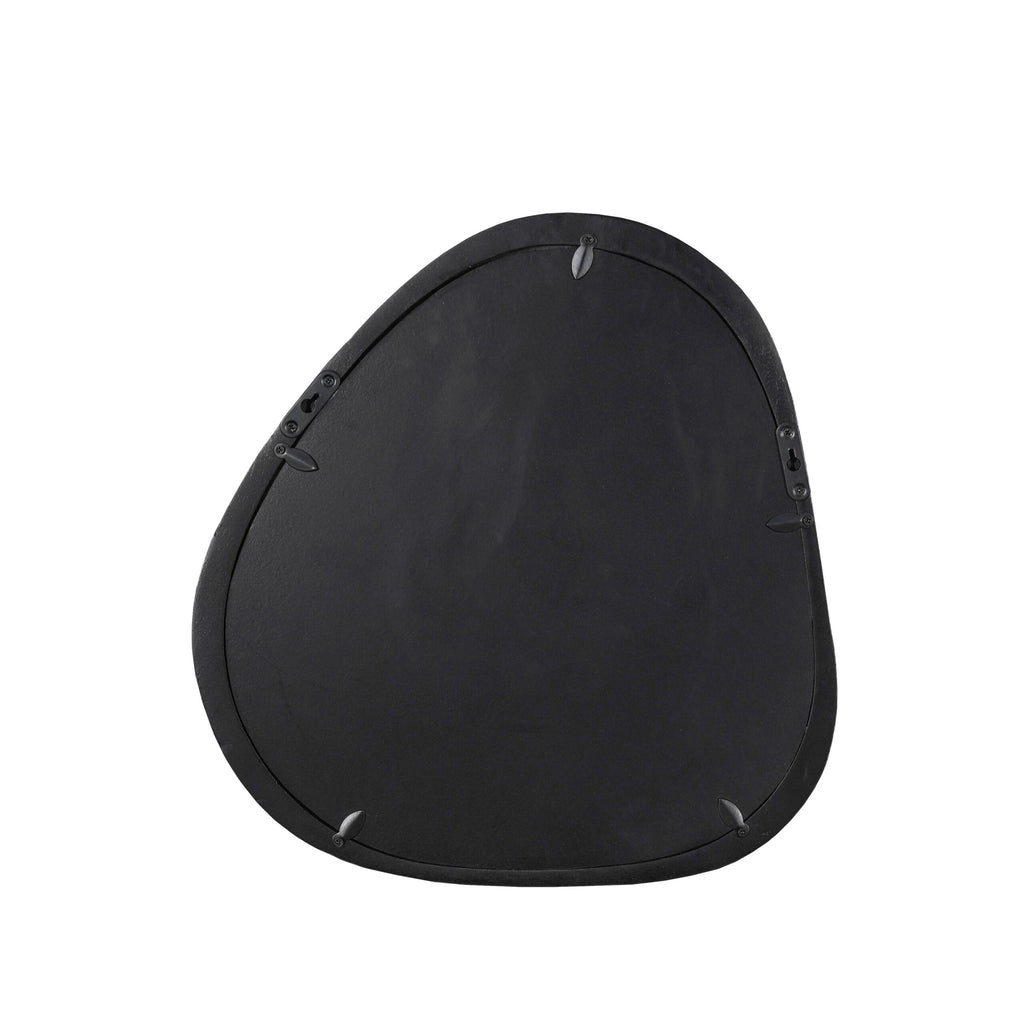 Organische spiegel Lou zwart mangohout 43 cm