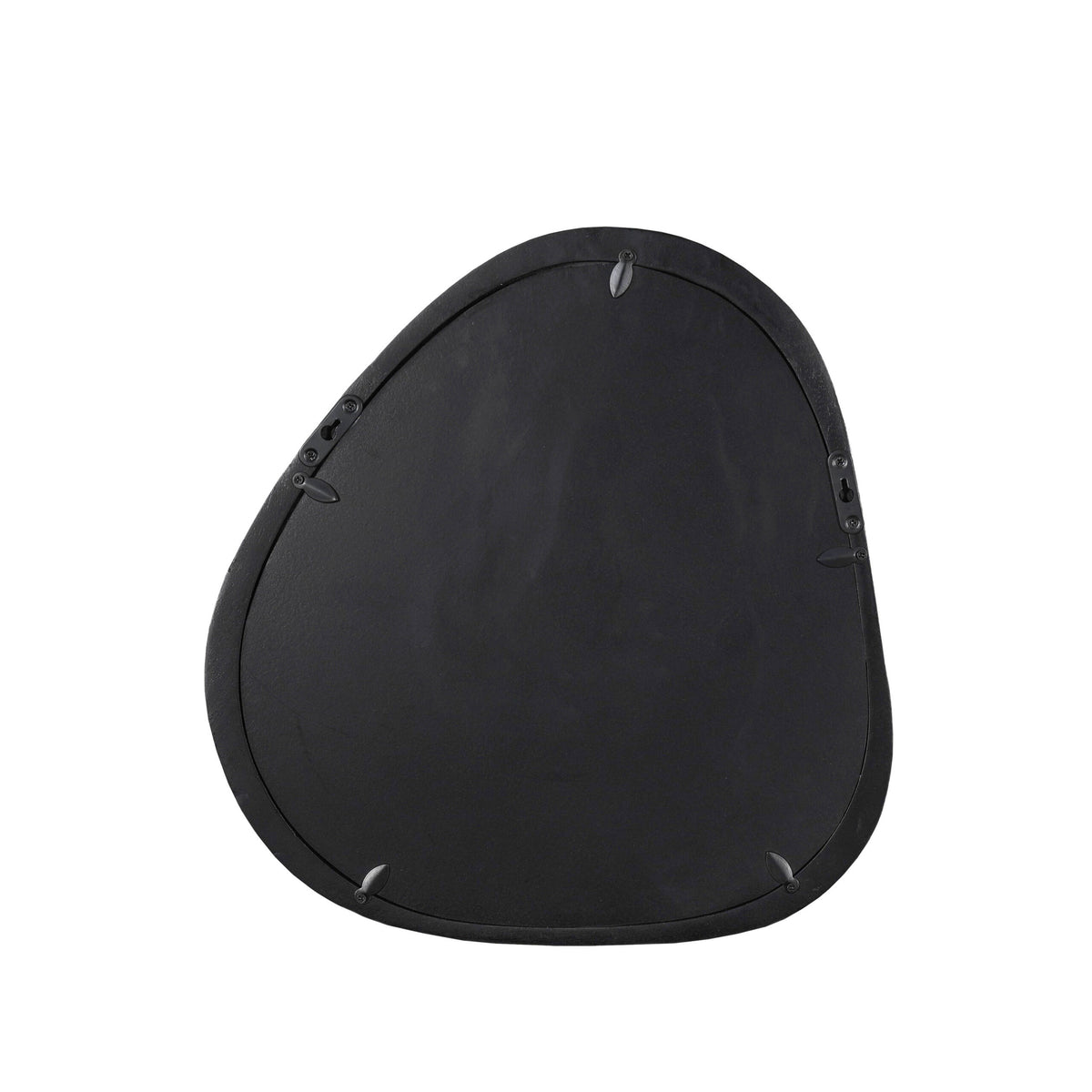 Organische spiegel Lou zwart mangohout 43 cm