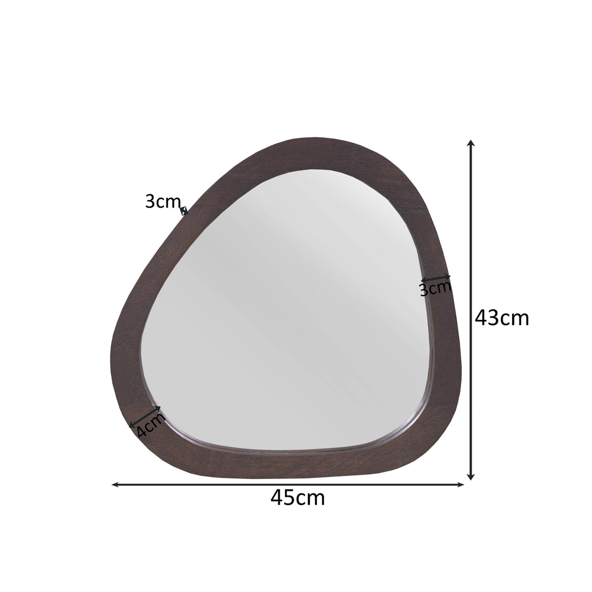 Organische spiegel Lou Bruin Mangohout 43 cm