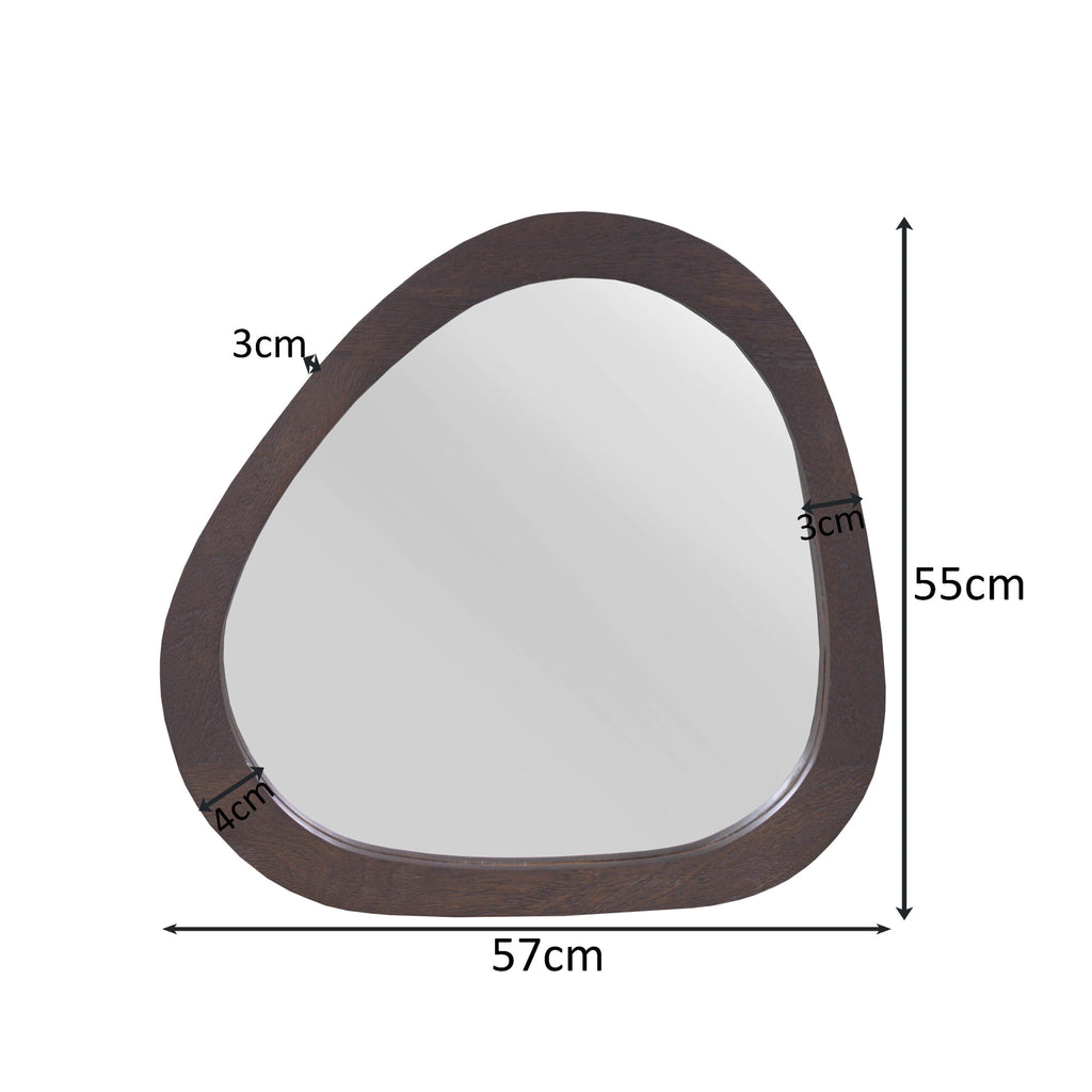 Organische spiegel Lou bruin mangohout 55 cm