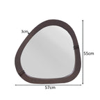 Organische spiegel Lou bruin mangohout 55 cm