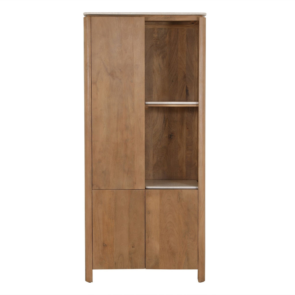 Bovenblad voor vakkenkast Dallas, beige marmer