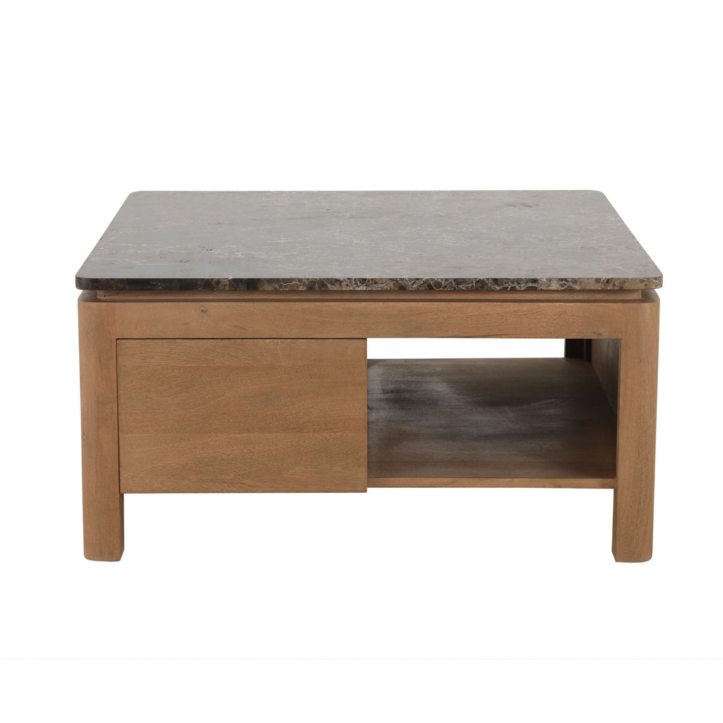 Bovenblad salontafel Dallas, bruin marmer