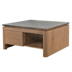 Bovenblad salontafel Dallas, bruin marmer