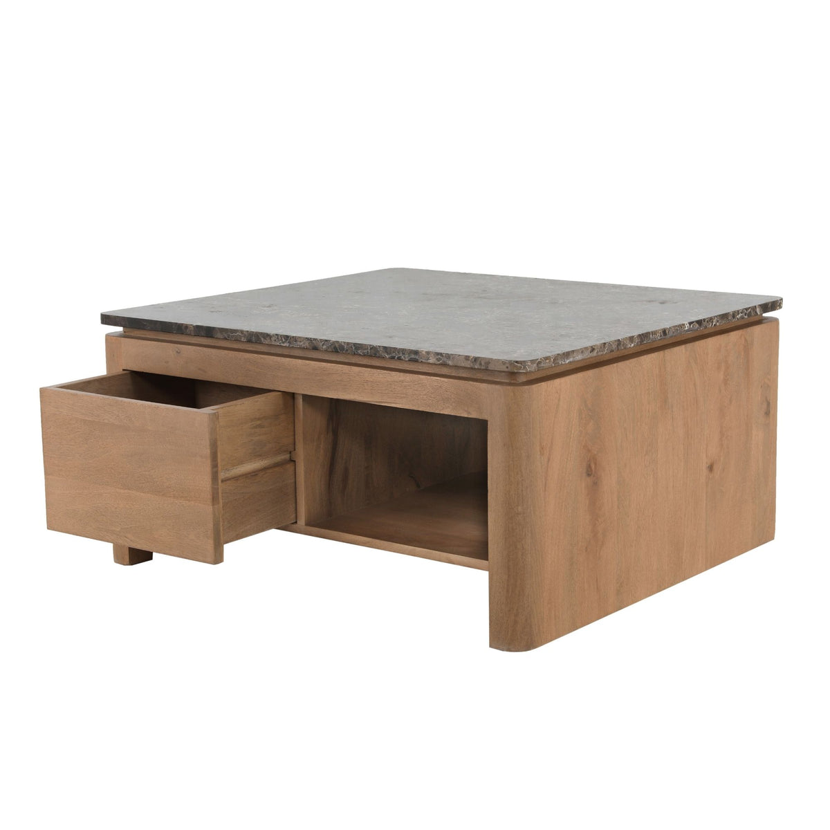 Bovenblad salontafel Dallas, bruin marmer