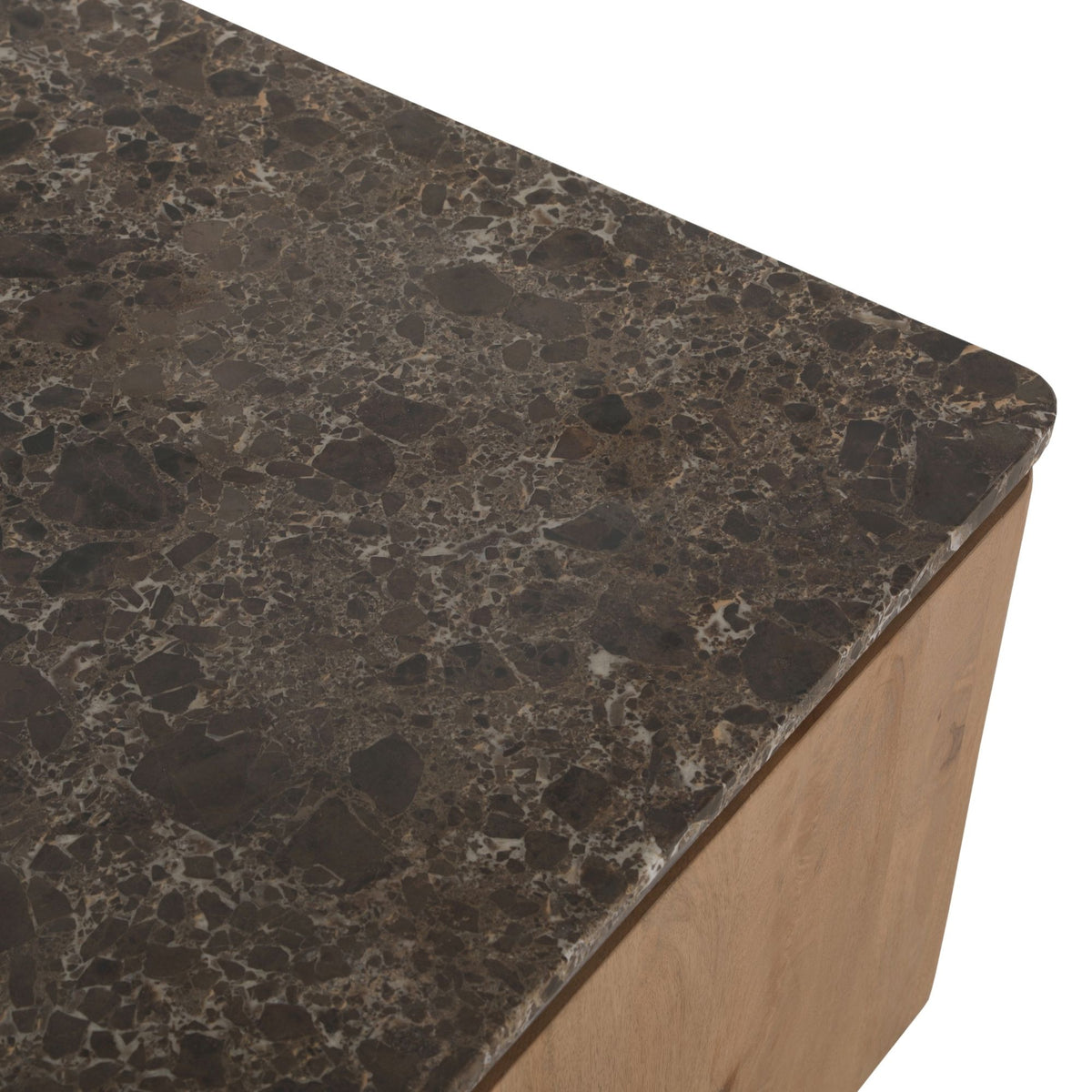 Bovenblad salontafel Dallas, bruin marmer