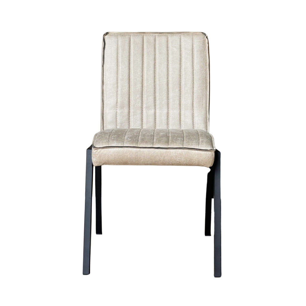 Eetkamerstoel Tivoli | Industrieel | Beige leer