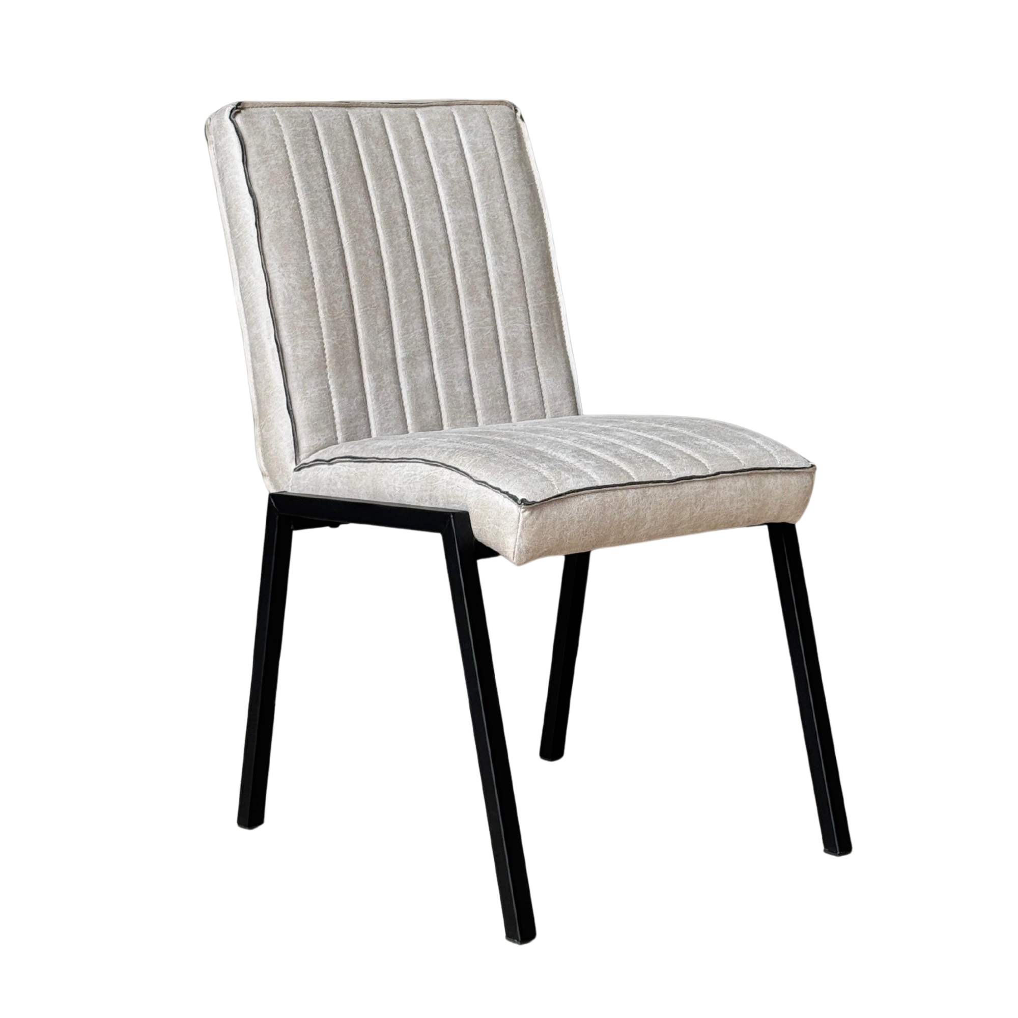 Eetkamerstoel Tivoli | Industrieel | Beige leer