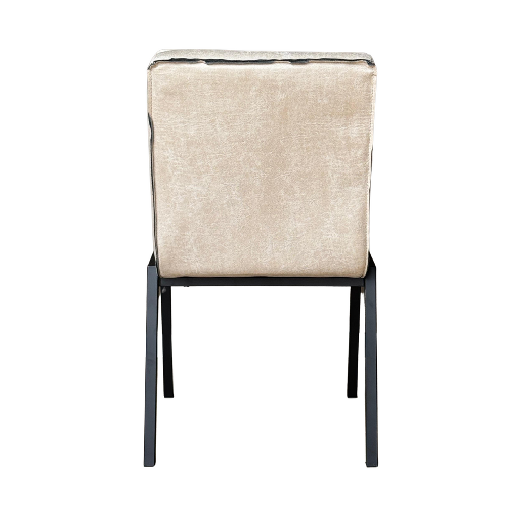Eetkamerstoel Tivoli | Industrieel | Beige leer