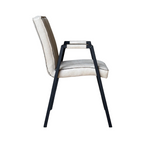 Eetkamerstoel Tivoli | Leer | Beige | Mat zwart