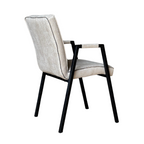 Eetkamerstoel Tivoli | Leer | Beige | Mat zwart