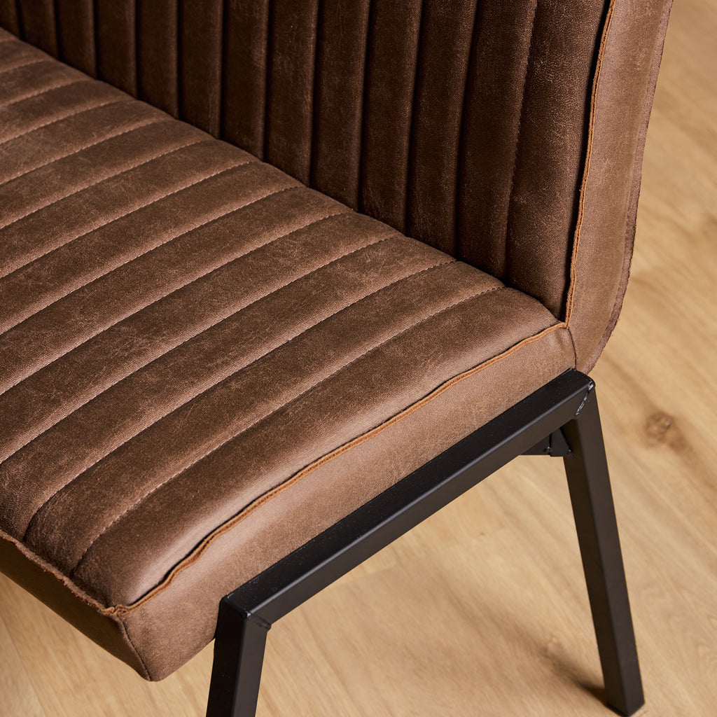 Eetkamerbank Tivoli | Eco leer | Industrieel bruin