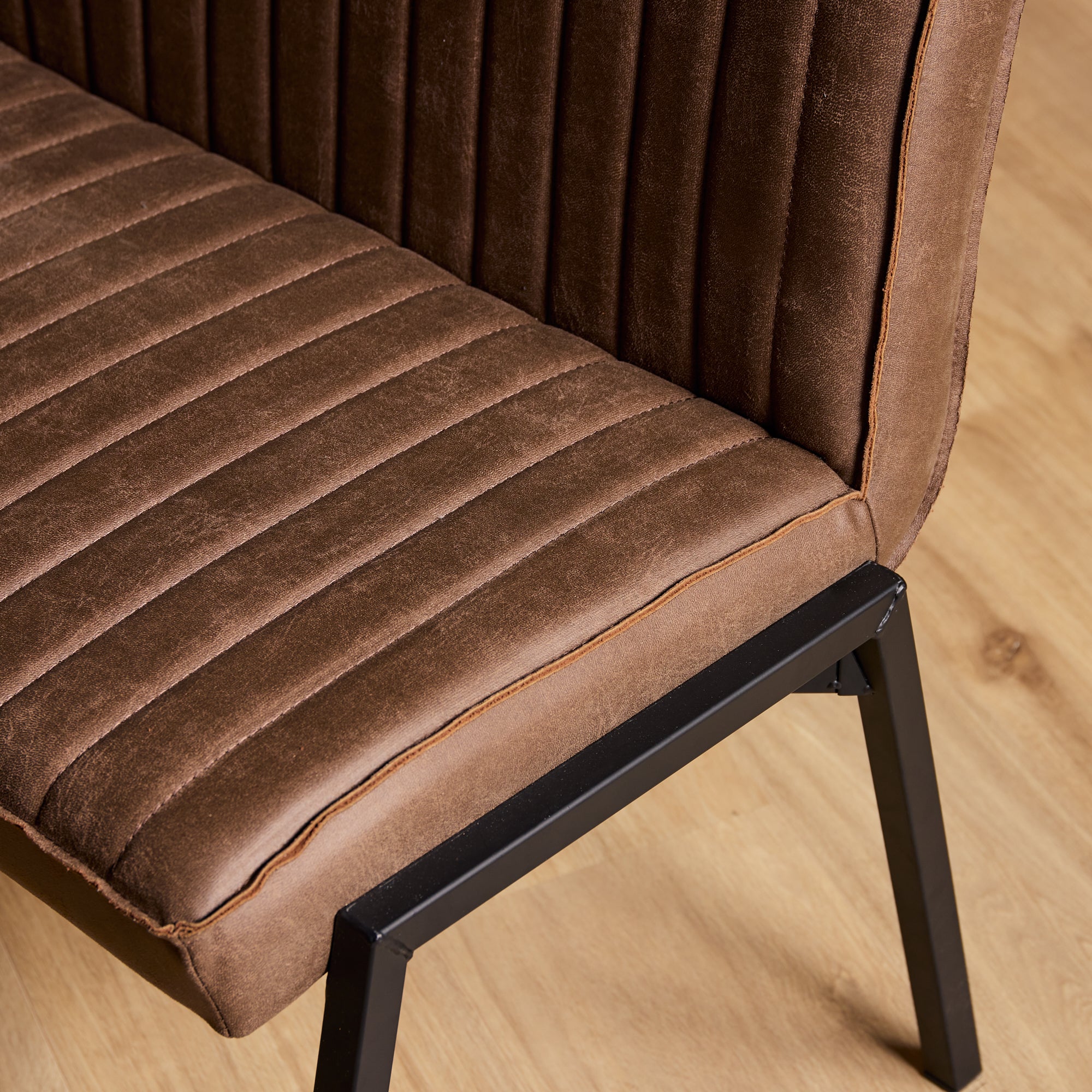 Eetkamerbank Tivoli | Eco leer | Industrieel bruin