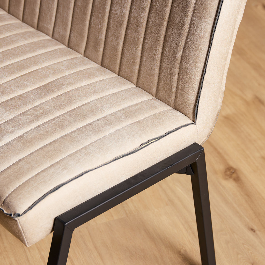Eetkamerbank Tivoli | Industrieel | Beige leer
