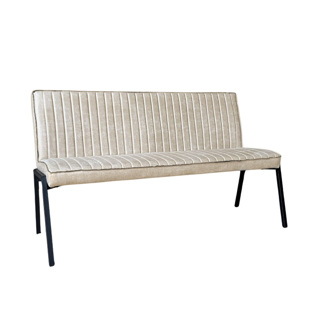 Eetkamerbank Tivoli | Beige Leer | Industriële Look