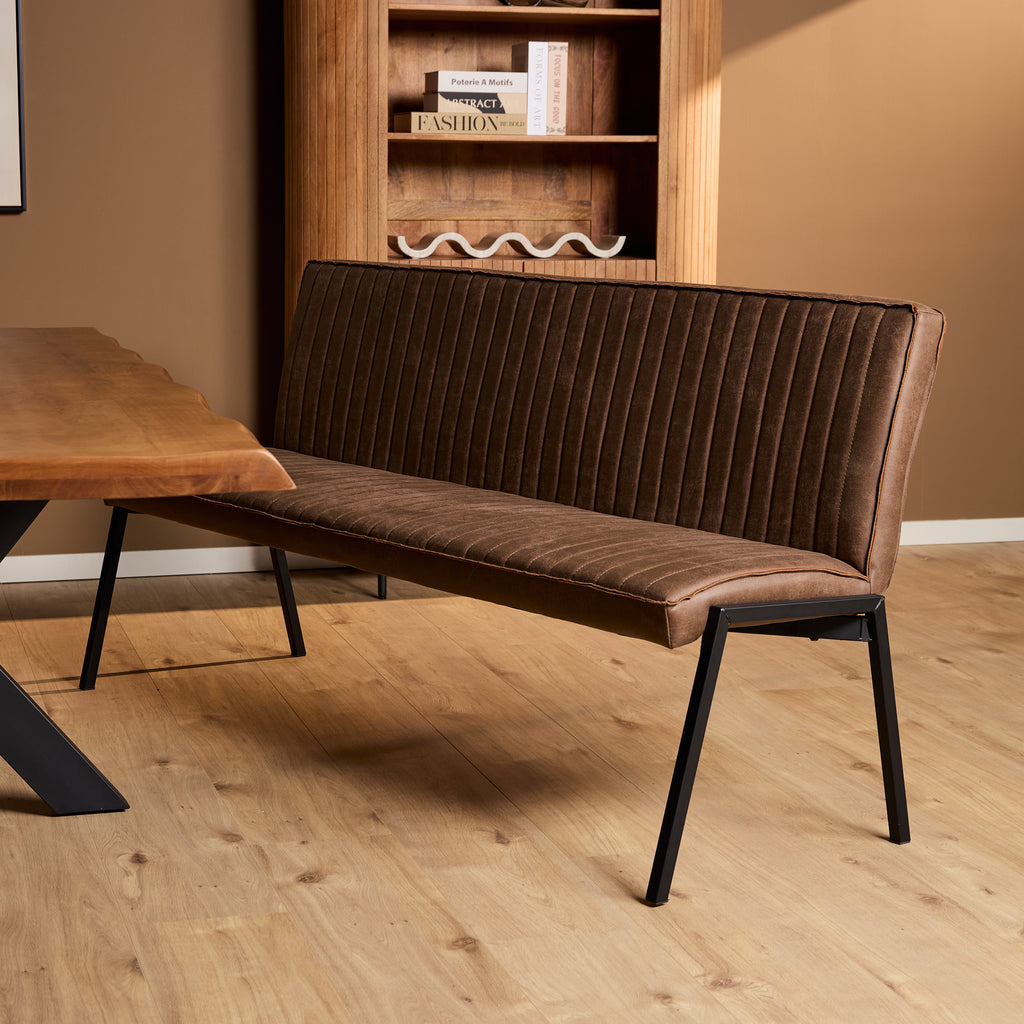 Eetkamerbank Tivoli | 185 cm | Bull Brown eco leer