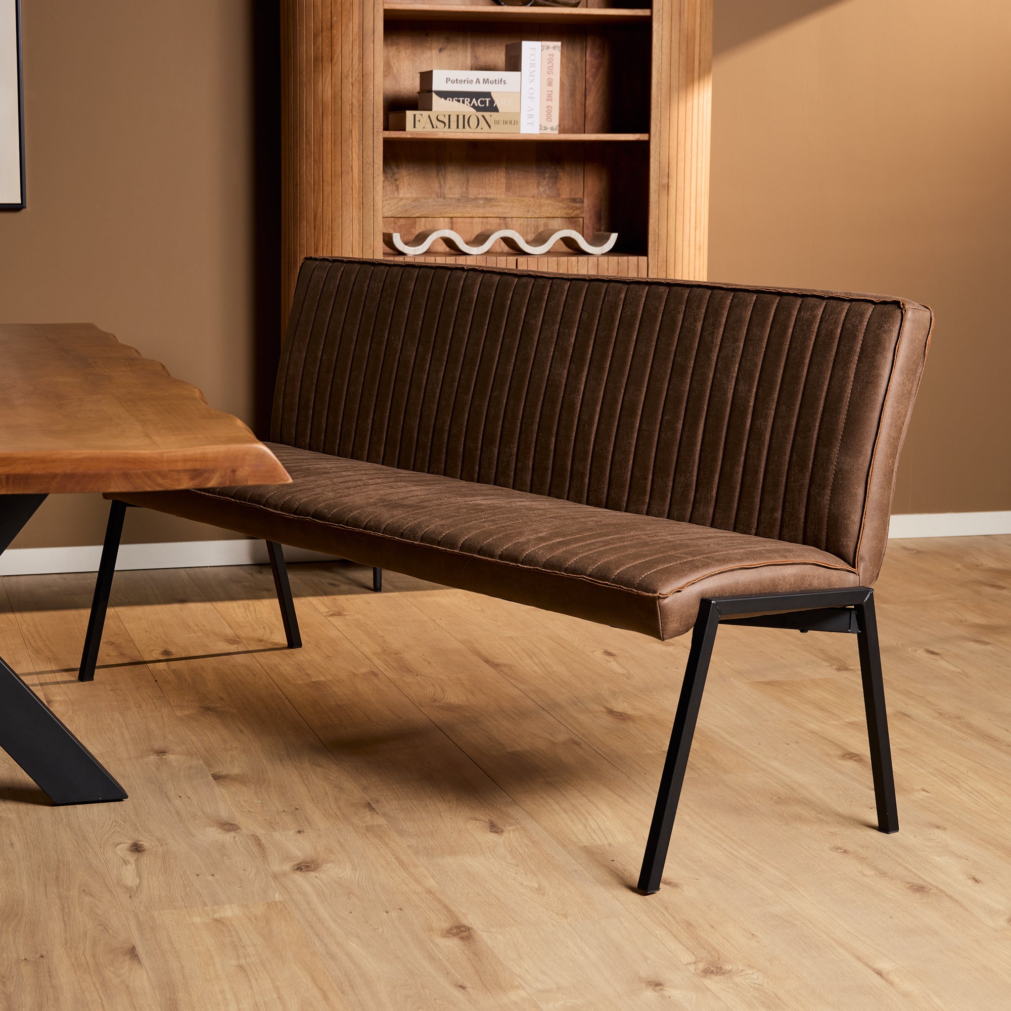 Eetkamerbank Tivoli | 185 cm | Bull Brown eco leer