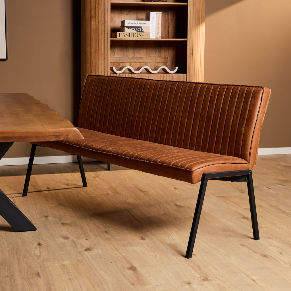 Eetkamerbank Tivoli | Bull Cognac 28 | 185 cm