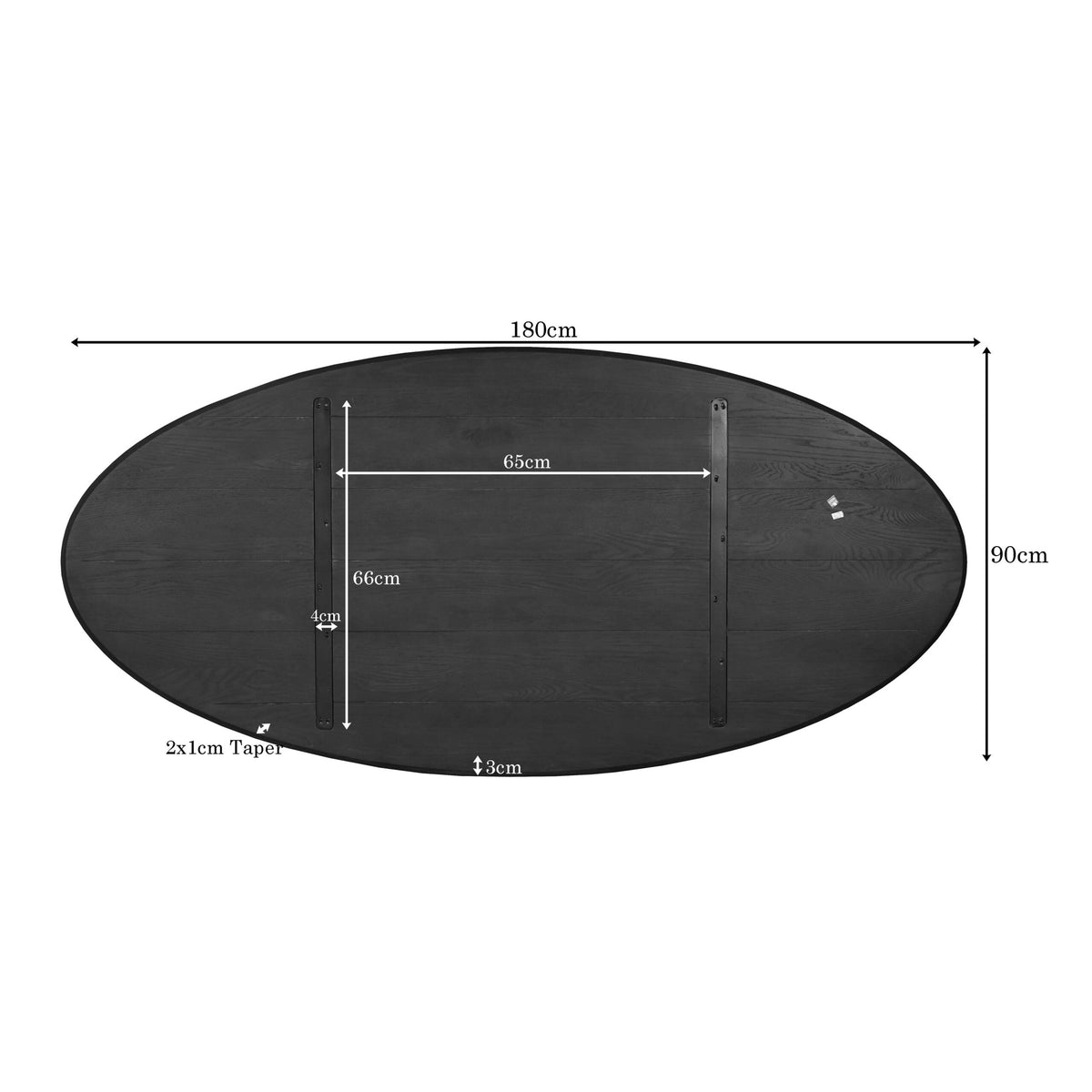 Eikenblad Ferris ovaal 180 cm bruin