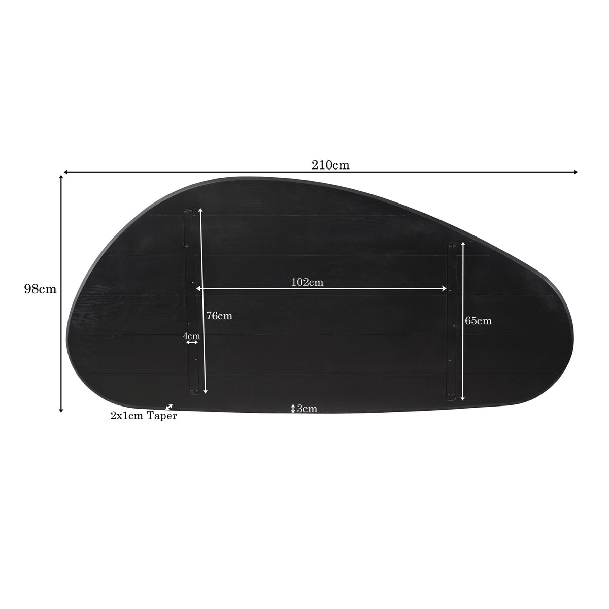 Eikenblad Cloud 210 cm zwart