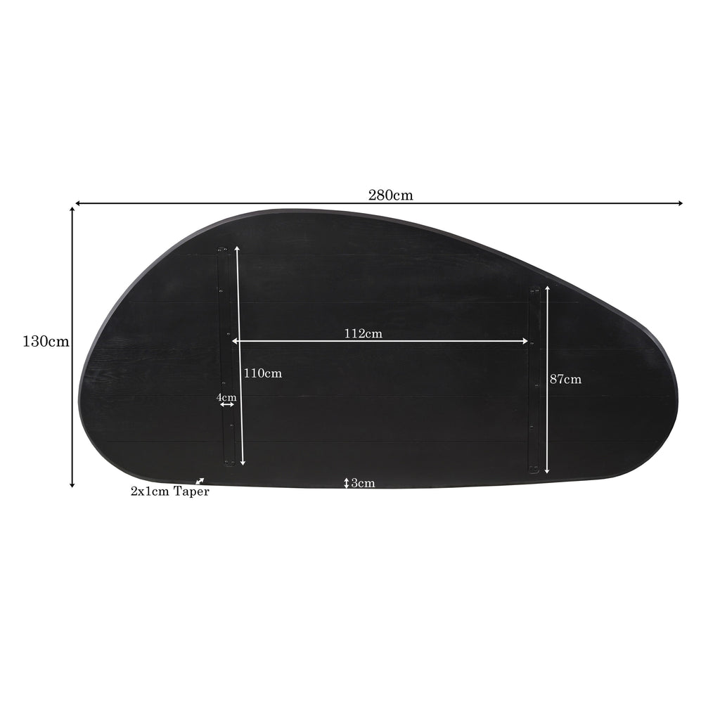 Eikenblad Wolk 280 cm Zwart