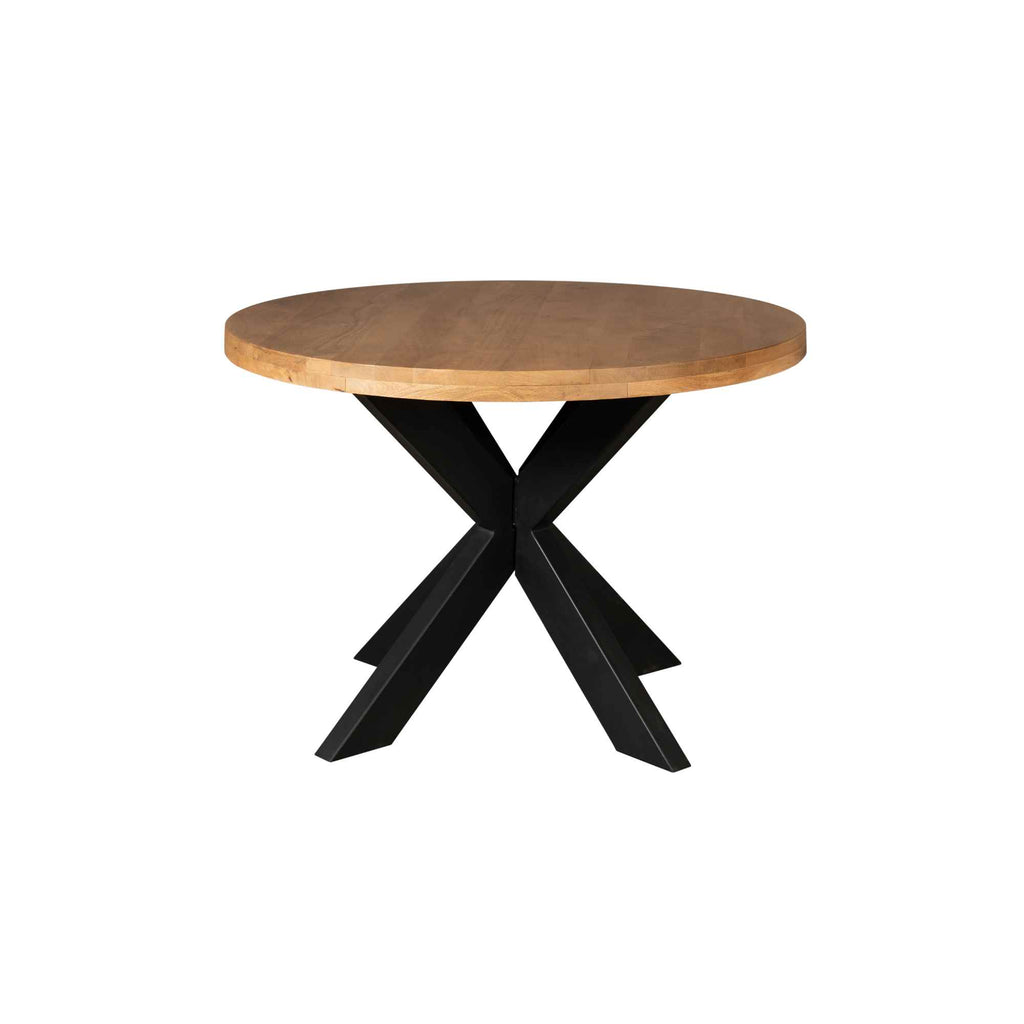 Eettafel Mangohout | Ø120 cm | Matrixpoot Zwart