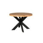 Eettafel Mangohout | Ø120 cm | Matrixpoot Zwart