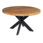 Eettafel Mangohout Ø140 | Matrixpoot Zwart