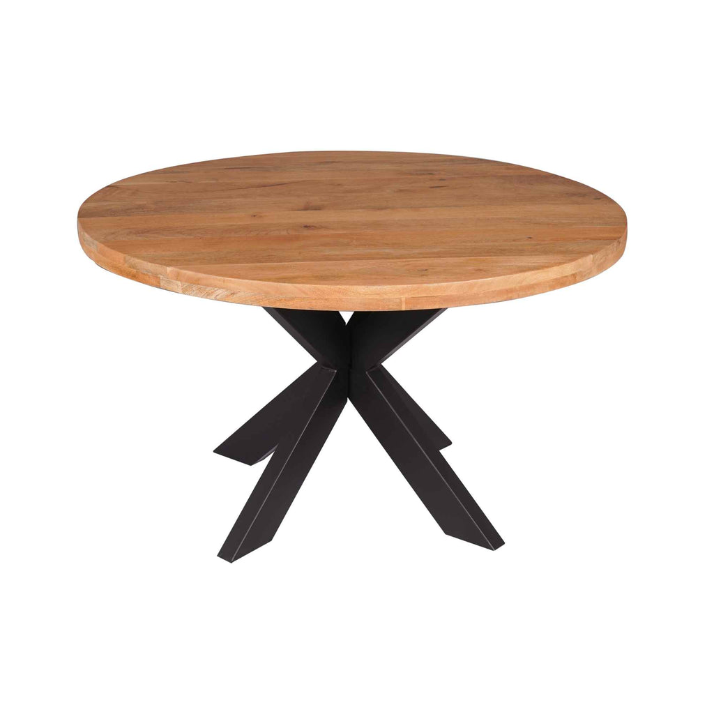 Eettafel Mangohout Ø140 | Matrixpoot Zwart