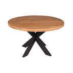 Eettafel Mangohout Ø140 | Matrixpoot Zwart