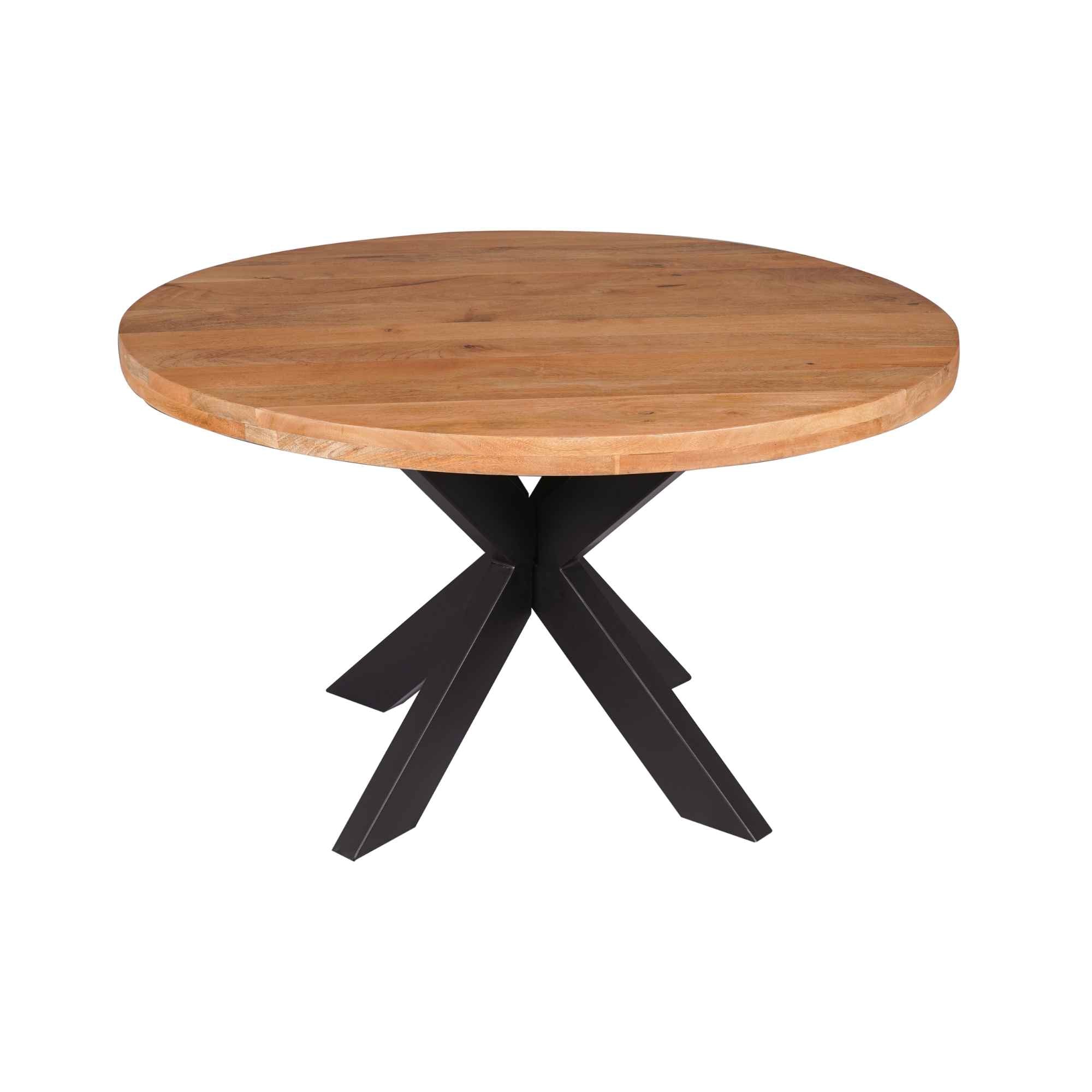 Eettafel Mangohout Ø140 | Matrixpoot Zwart