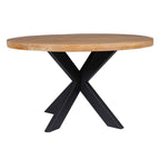 Eettafel Mangohout Ø140 | Matrixpoot Zwart