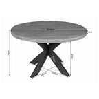 Eettafel Mangohout Ø140 | Matrixpoot Zwart