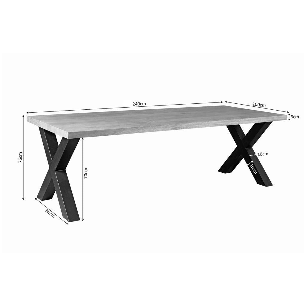 Eetkamertafel Denver | Rechthoekig | Mangohout 240x100