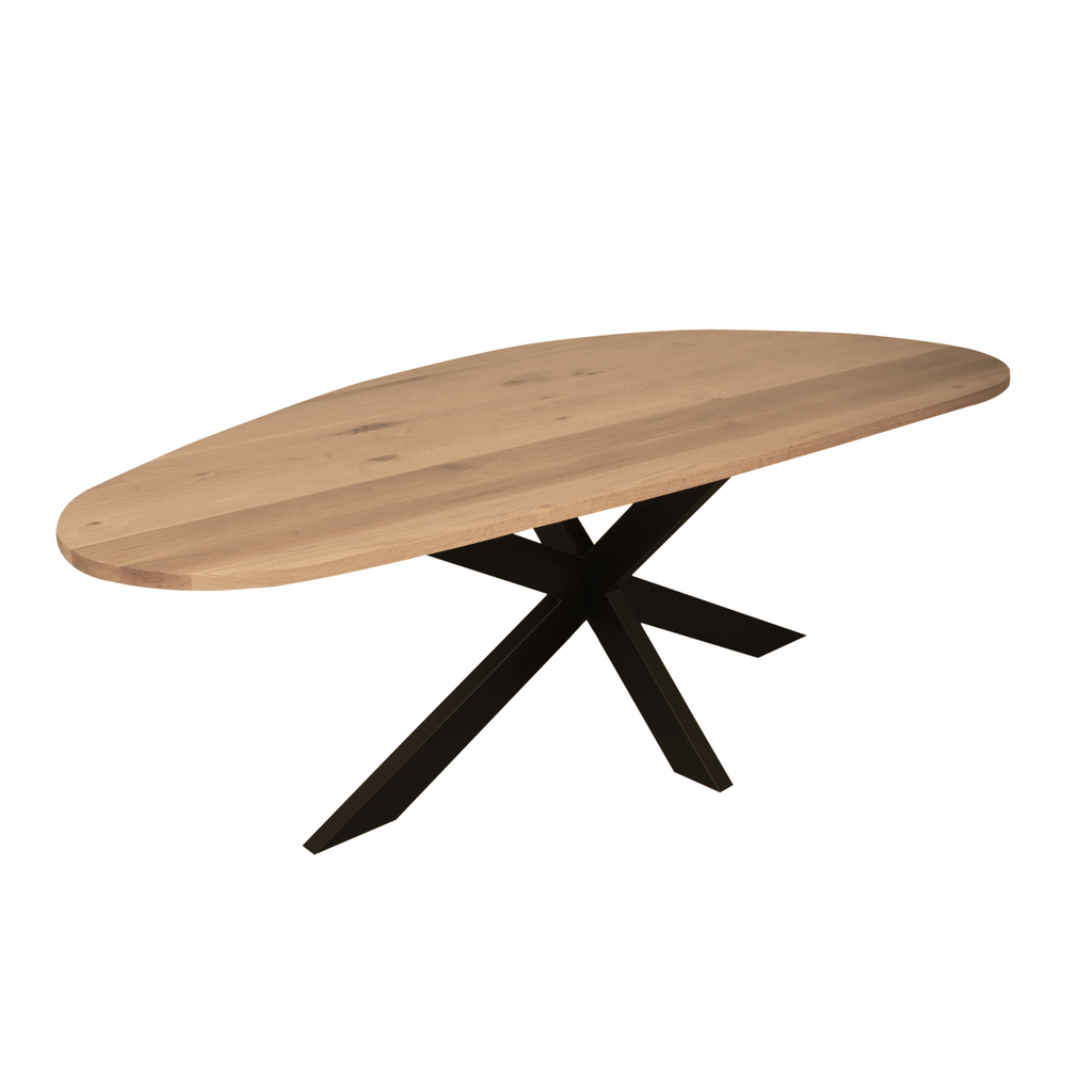 Eettafel Cloud | Organisch eiken | Zwarte matrixpoot