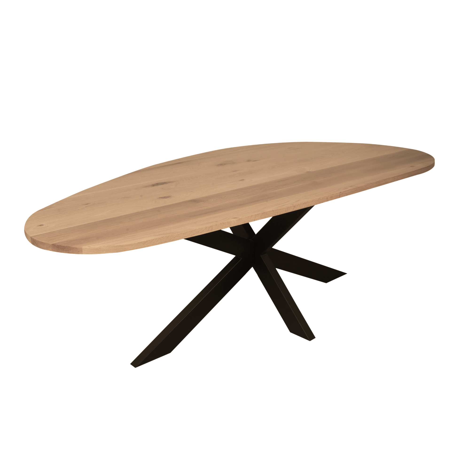 Eettafel Cloud | Organisch eiken | Zwarte matrixpoot